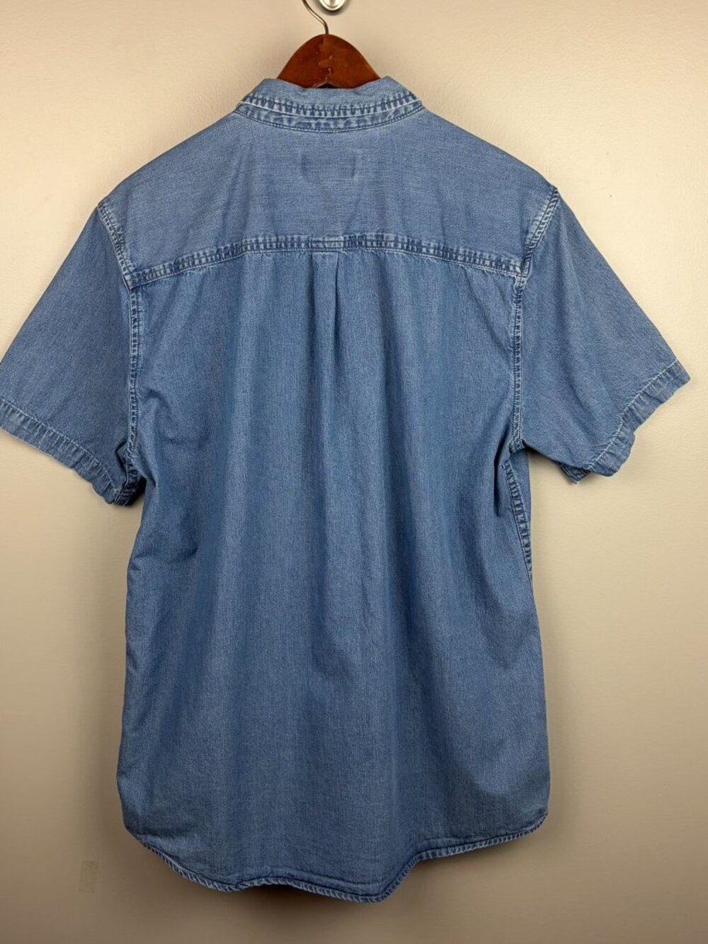 Pacsun Short Sleeve Denium Button Up Shirt Size Large Streetwear Skater Coastal - Picture 2 of 4